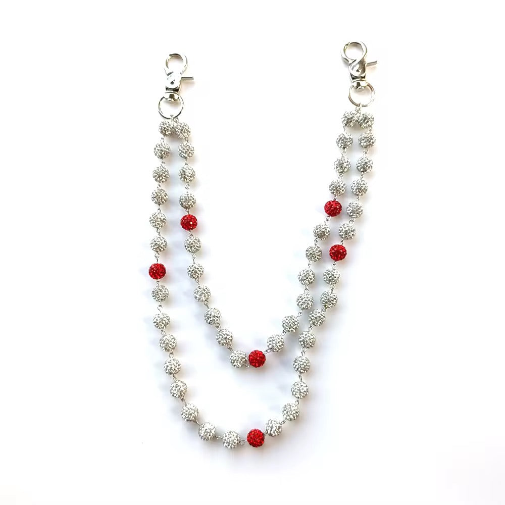 Rhinestone Athlete Beaded Belt Chain