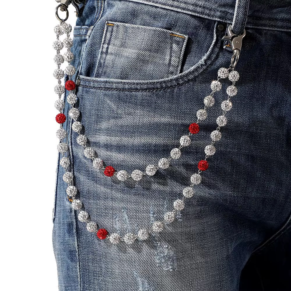 Rhinestone Athlete Beaded Belt Chain